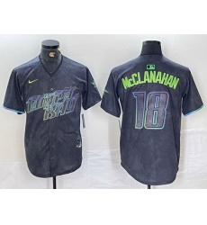 Men Tampa Bay Rays 18 Shane McClanahan Charcoal 2024 City Connect Limited Stitched Baseball Jersey 3