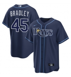 Men Tampa Bay Rays 45 Taj Bradley Navy Cool Base Stitched Baseball Jersey