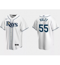 Men Tampa Bay Rays 55 Luke Raley White Cool Base Stitched Baseball Jersey Men Tampa Bay Rays 55 Luke Raley White Cool Base Stitched Baseball Jersey