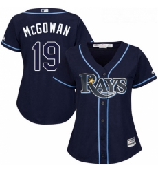 Womens Majestic Tampa Bay Rays 19 Dustin McGowan Replica Navy Blue Alternate Cool Base MLB Jersey Womens Majestic Tampa Bay Rays 19 Dustin McGowan Replica Navy Blue Alternate Cool Base MLB Jersey