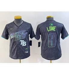 Youth Tampa Bay Rays 8 Brandon Lowe Charcoal 2024 City Connect Limited Stitched Baseball Jerseys 2 Youth Tampa Bay Rays 8 Brandon Lowe Charcoal 2024 City Connect Limited Stitched Baseball Jerseys 2