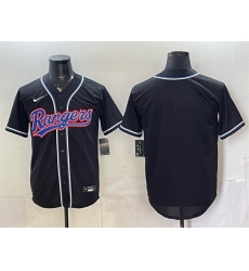 Men Texas Rangers Blank 2026 Fashion Replica Black Out Stitched Baseball Jersey