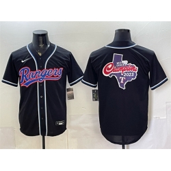 Men Texas Rangers Team Big Logo 2026 Fashion Replica Black Out Stitched Baseball Jersey