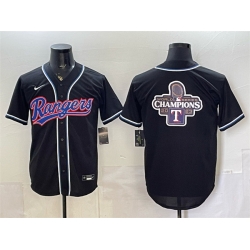 Men Texas Rangers Team Big Logo 2026 Fashion Replica Black Out Stitched Baseball Jerseys 001