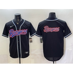 Men Texas Rangers Team Big Logo 2026 Fashion Replica Black Out Stitched Baseball Jerseys