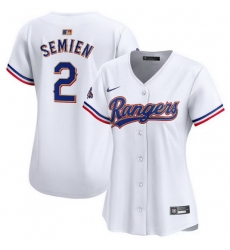 Women Texas Rangers 2 Marcus Semien White 2024 Gold Collection Stitched Baseball Jersey Women Texas Rangers 2 Marcus Semien White 2024 Gold Collection Stitched Baseball Jersey