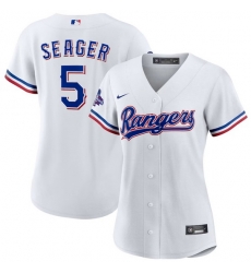 Women Texas Rangers 5 Corey Seager White 2023 World Series Champions Stitched Baseball Jersey 28Run Small 29 Women Texas Rangers 5 Corey Seager White 2023 World Series Champions Stitched Baseball Jersey 28Run Small 29