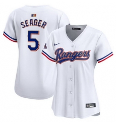 Women Texas Rangers 5 Corey Seager White 2024 Gold Collection Stitched Baseball Jersey Women Texas Rangers 5 Corey Seager White 2024 Gold Collection Stitched Baseball Jersey