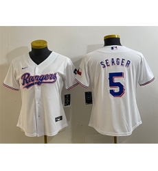 Women Texas Rangers 5 Corey Seager White With Patch Stitched Baseball Jersey 28Run Small 29 Women Texas Rangers 5 Corey Seager White With Patch Stitched Baseball Jersey 28Run Small 29