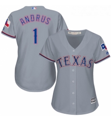 Womens Majestic Texas Rangers 1 Elvis Andrus Replica Grey Road Cool Base MLB Jersey Womens Majestic Texas Rangers 1 Elvis Andrus Replica Grey Road Cool Base MLB Jersey