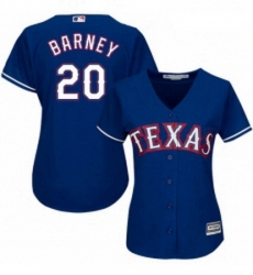 Womens Majestic Texas Rangers 20 Darwin Barney Authentic Royal Blue Alternate 2 Cool Base MLB Jersey Womens Majestic Texas Rangers 20 Darwin Barney Authentic Royal Blue Alternate 2 Cool Base MLB Jersey