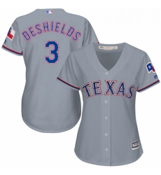 Womens Majestic Texas Rangers 3 Delino DeShields Replica Grey Road Cool Base MLB Jersey Womens Majestic Texas Rangers 3 Delino DeShields Replica Grey Road Cool Base MLB Jersey