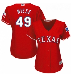 Womens Majestic Texas Rangers 49 Jon Niese Replica Red Alternate Cool Base MLB Jersey Womens Majestic Texas Rangers 49 Jon Niese Replica Red Alternate Cool Base MLB Jersey