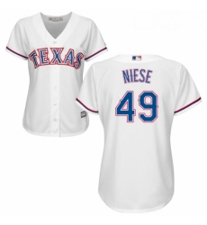 Womens Majestic Texas Rangers 49 Jon Niese Replica White Home Cool Base MLB Jersey Womens Majestic Texas Rangers 49 Jon Niese Replica White Home Cool Base MLB Jersey