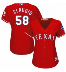 Womens Majestic Texas Rangers 58 Alex Claudio Replica Red Alternate Cool Base MLB Jersey Womens Majestic Texas Rangers 58 Alex Claudio Replica Red Alternate Cool Base MLB Jersey