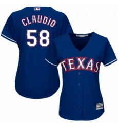 Womens Majestic Texas Rangers 58 Alex Claudio Replica Royal Blue Alternate 2 Cool Base MLB Jersey Womens Majestic Texas Rangers 58 Alex Claudio Replica Royal Blue Alternate 2 Cool Base MLB Jersey