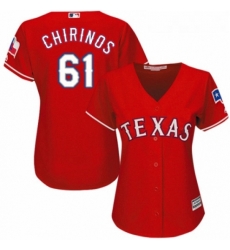 Womens Majestic Texas Rangers 61 Robinson Chirinos Replica Red Alternate Cool Base MLB Jersey Womens Majestic Texas Rangers 61 Robinson Chirinos Replica Red Alternate Cool Base MLB Jersey