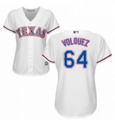 Womens Majestic Texas Rangers 64 Edinson Volquez Authentic White Home Cool Base MLB Jersey Womens Majestic Texas Rangers 64 Edinson Volquez Authentic White Home Cool Base MLB Jersey