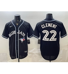 Men Toronto Blue Jays  22 Ernie Clement 2026 Fashion Replica Black Out Stitched Baseball Jersey