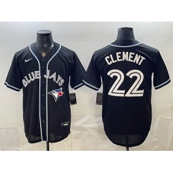 Men Toronto Blue Jays  22 Ernie Clement 2026 Fashion Replica Black Out Stitched Baseball Jersey