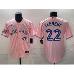 Men Toronto Blue Jays  22 Ernie Clement Pink 50 Seasons Patch Stitched Baseball Jersey