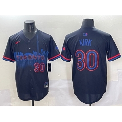 Men Toronto Blue Jays 30 Alejandro Kirk Navy 2024 City Connect Limited Stitched Baseball Jersey
