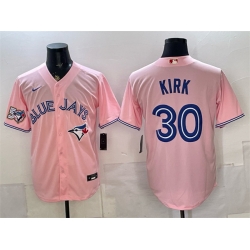 Men Toronto Blue Jays  30 Alejandro Kirk Pink 50 Seasons Patch Stitched Baseball Jersey