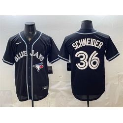 Men Toronto Blue Jays  36 Davis Schneider 2026 Fashion Replica Black Out Stitched Baseball Jersey