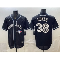 Men Toronto Blue Jays  38 Nathan Lukes 2026 Fashion Replica Black Out Stitched Baseball Jersey