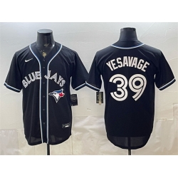 Men Toronto Blue Jays  39 Trey Yesavage 2026 Fashion Replica Black Out Stitched Baseball Jersey