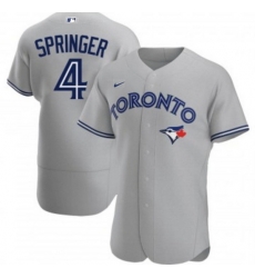Men Toronto Blue Jays 4 George Springer Grey Flex Base Stitched Jerse Men Toronto Blue Jays 4 George Springer Grey Flex Base Stitched Jerse