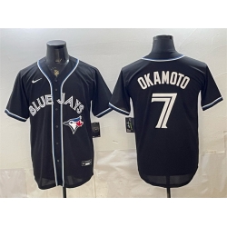Men Toronto Blue Jays  7 Kazuma Okamoto 2026 Fashion Replica Black Out Stitched Baseball Jersey