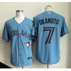Men Toronto Blue Jays  7 Kazuma Okamoto Blue Limited Stitched Baseball Jersey