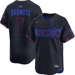 Men Toronto Blue Jays 7 Kazuma Okamoto Navy 2024 City Connect Limited Jersey