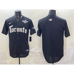 Men Toronto Blue Jays Blank Black 2025 World Series Gothic North Edition Limited Stitched Baseball Jersey