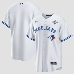 Men Toronto Blue Jays Blank White 2025 World Series Home Cool Base Stitched Baseball Jersey