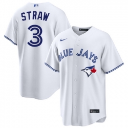 Men Toronto Blue Jays Myles Straw 3 White Home Limited Stitched Baseball Jersey