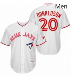 Mens Majestic Toronto Blue Jays 20 Josh Donaldson Authentic White 2015 Canada Day MLB Jersey