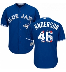 Mens Majestic Toronto Blue Jays 46 Brett Anderson Authentic Blue Team Logo Fashion MLB Jersey Mens Majestic Toronto Blue Jays 46 Brett Anderson Authentic Blue Team Logo Fashion MLB Jersey