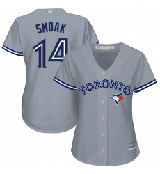 Blue Jays #14 Justin Smoak Grey Road Women Stitched Baseball Jersey Blue Jays #14 Justin Smoak Grey Road Women Stitched Baseball Jersey