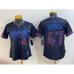 Women Toronto Blue Jays 47 Addison Barger Navy 2024 City Connect Limited Stitched Baseball Jersey 28Run Small 29