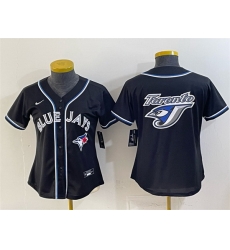 Women Toronto Blue Jays Team Big Logo 2026 Fashion Replica Black Out Stitched Baseball Jersey  
