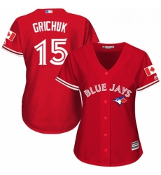Womens Majestic Toronto Blue Jays 15 Randal Grichuk Replica Scarlet Alternate MLB Jersey Womens Majestic Toronto Blue Jays 15 Randal Grichuk Replica Scarlet Alternate MLB Jersey