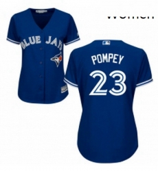 Womens Majestic Toronto Blue Jays 23 Dalton Pompey Authentic Blue Alternate MLB Jersey Womens Majestic Toronto Blue Jays 23 Dalton Pompey Authentic Blue Alternate MLB Jersey