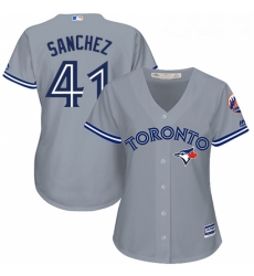 Womens Majestic Toronto Blue Jays 41 Aaron Sanchez Authentic Grey Road MLB Jersey Womens Majestic Toronto Blue Jays 41 Aaron Sanchez Authentic Grey Road MLB Jersey