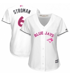 Womens Majestic Toronto Blue Jays 6 Marcus Stroman Authentic White Mothers Day Cool Base MLB Jersey Womens Majestic Toronto Blue Jays 6 Marcus Stroman Authentic White Mothers Day Cool Base MLB Jersey