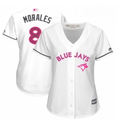 Womens Majestic Toronto Blue Jays 8 Kendrys Morales Replica White Mothers Day Cool Base MLB Jersey Womens Majestic Toronto Blue Jays 8 Kendrys Morales Replica White Mothers Day Cool Base MLB Jersey