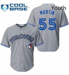 Youth Majestic Toronto Blue Jays 55 Russell Martin Replica Grey Road MLB Jersey Youth Majestic Toronto Blue Jays 55 Russell Martin Replica Grey Road MLB Jersey