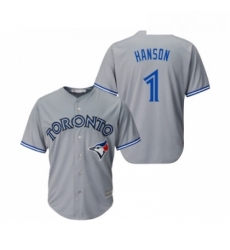 Youth Toronto Blue Jays 1 Alen Hanson Replica Grey Road Baseball Jersey Youth Toronto Blue Jays 1 Alen Hanson Replica Grey Road Baseball Jersey