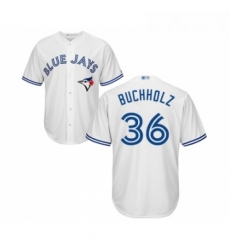 Youth Toronto Blue Jays 36 Clay Buchholz Replica White Home Baseball Jersey Youth Toronto Blue Jays 36 Clay Buchholz Replica White Home Baseball Jersey